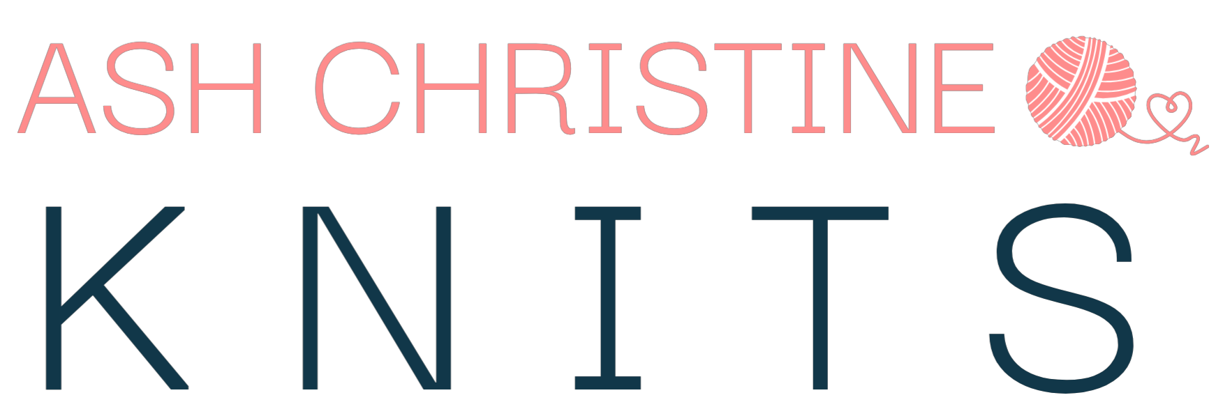 Ash Christine Knits Logo with yarn ball element